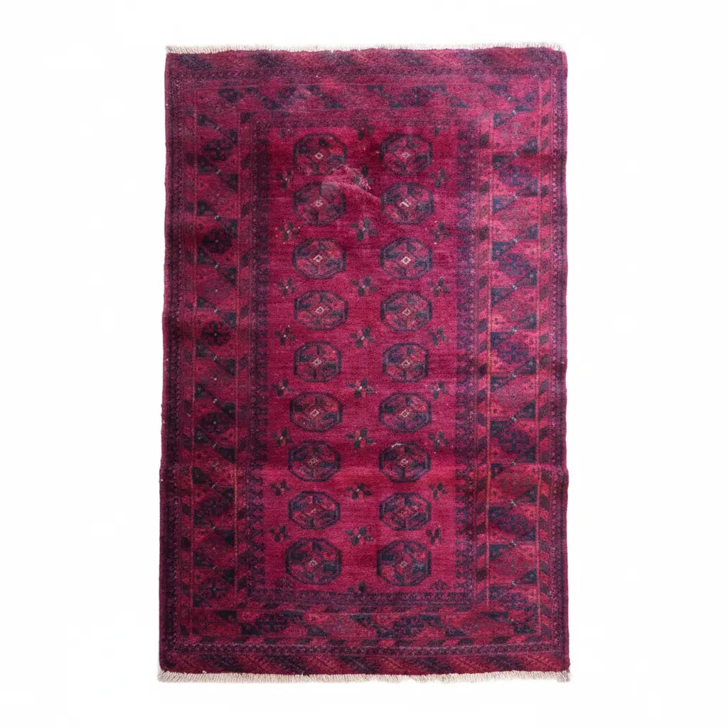 One Of The Kind Afghani Hand-Knotted Rug 3'6" x 5'10" zandirugs